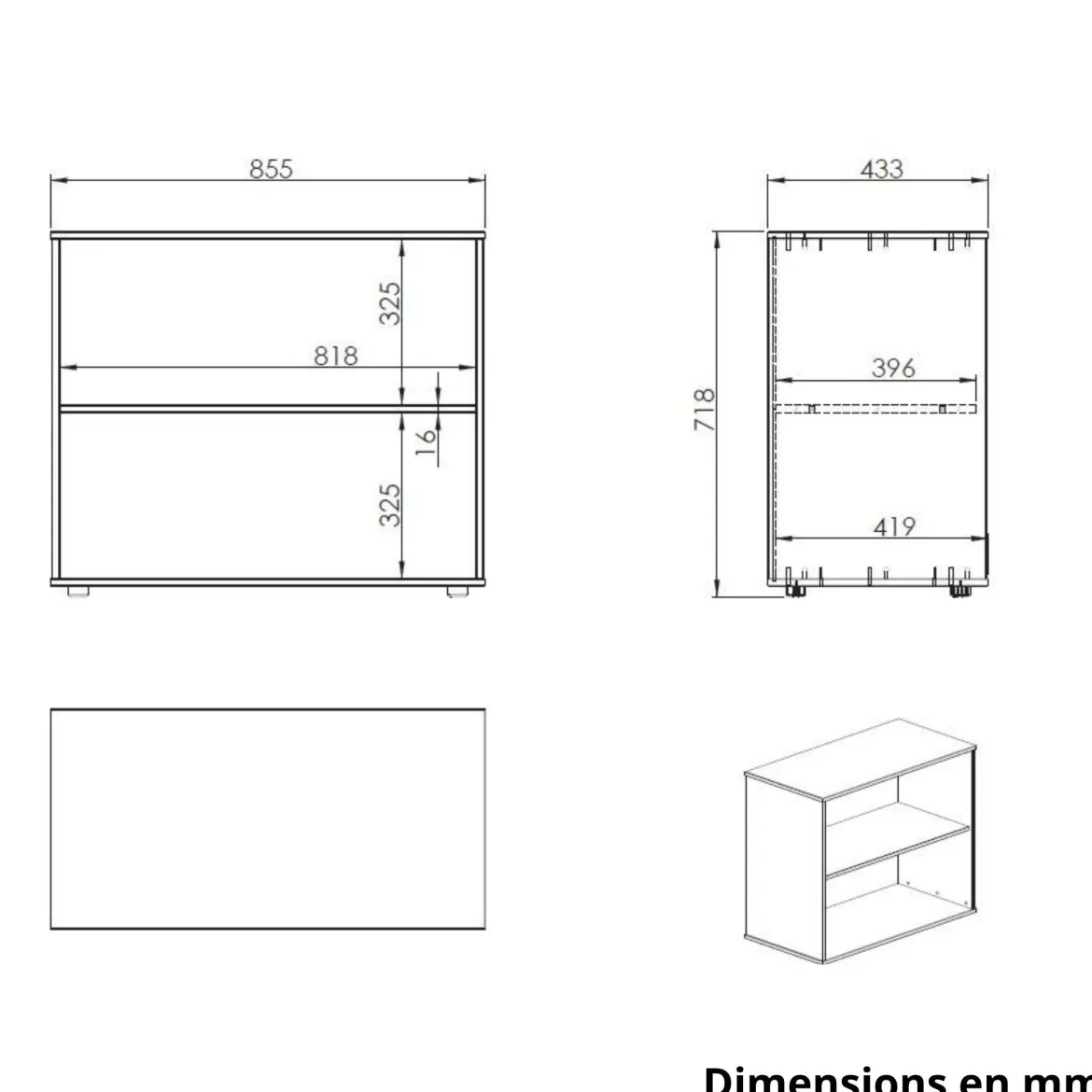 Bibliothèque pour lit mezzanine 90x200 blanc - Terre de Nuit