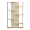 Bibliothèque 7 étagères en quinconce en bois imitation chêne clair - BI9045