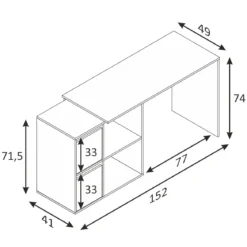 Bureau blanc multiposition avec rangements - BU81004
