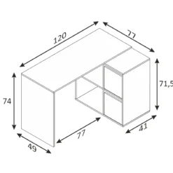 Bureau blanc multiposition avec rangements - BU81004