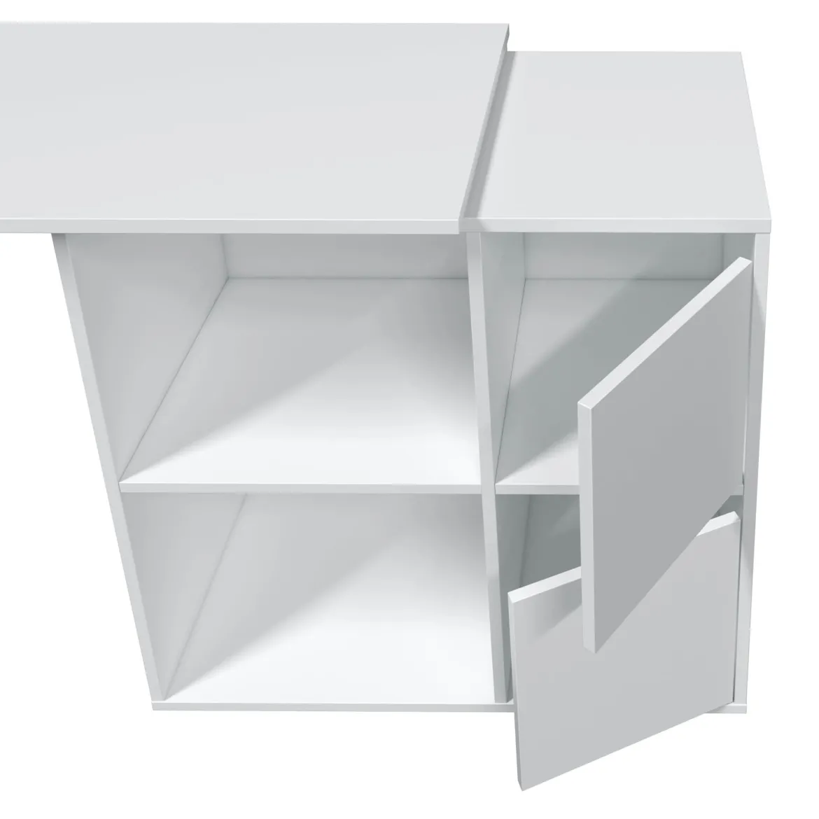 Bureau blanc multiposition avec rangements - BU81004