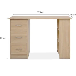 Bureau bois avec tiroirs et étagère