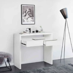 Bureau coulissant avec tiroirs en bois - BU0055