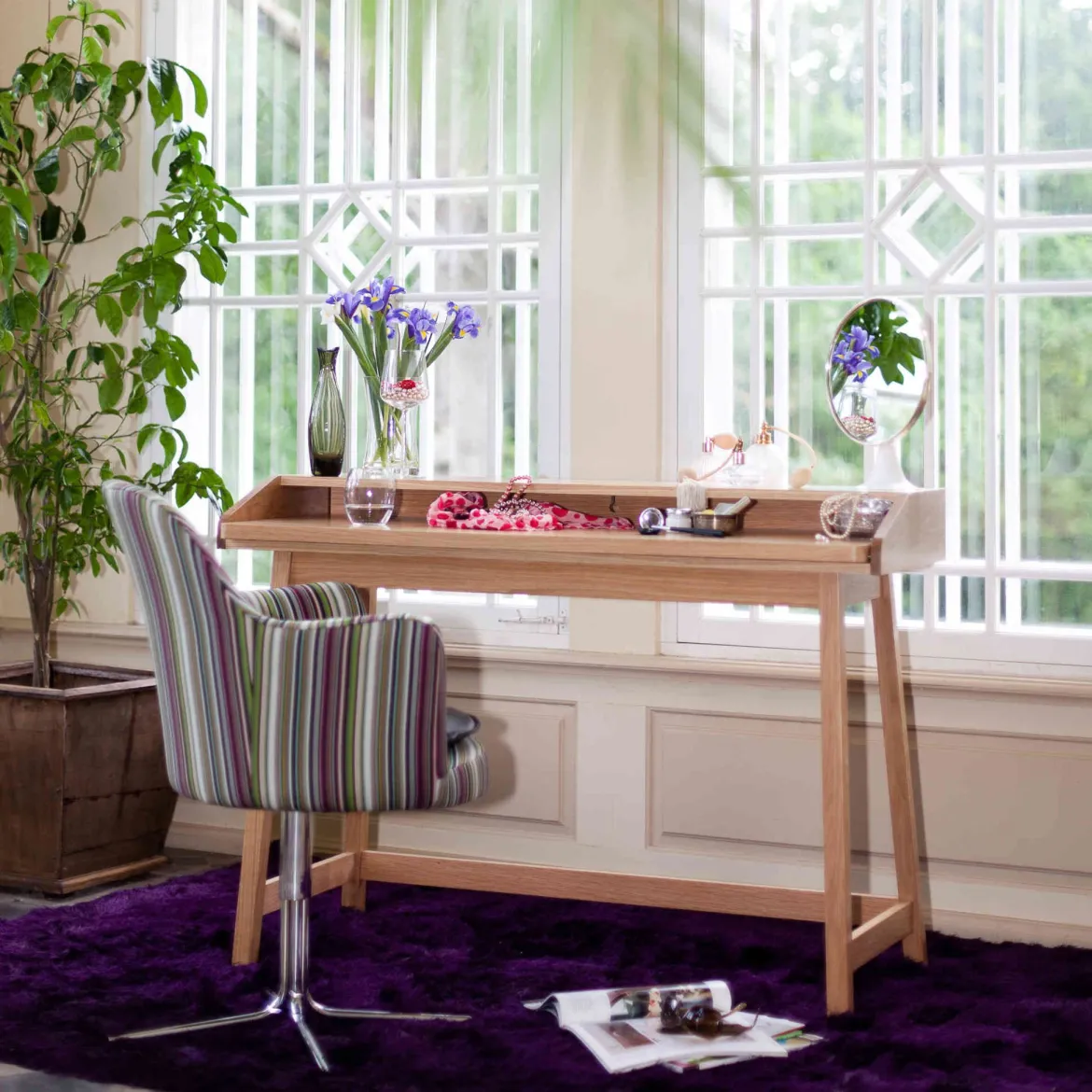 Bureau coulissant en chêne massif - BU0042