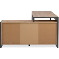 Bureau d'angle bois clair contrasté - BU70105