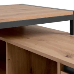 Bureau d'angle bois clair contrasté - BU70105