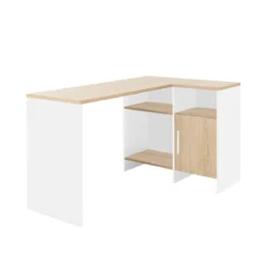 Bureau d'angle en bois imitation châtaignier - BU5040