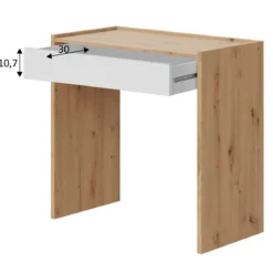 Bureau en bois avec tiroir