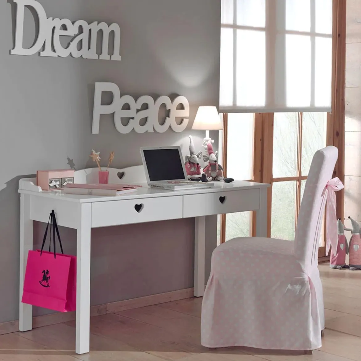 Bureau en bois blanc BU2001