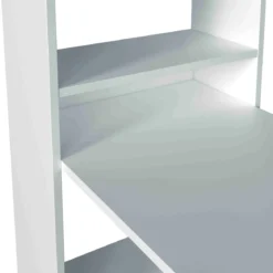 Bureau en bois réversible avec étagères