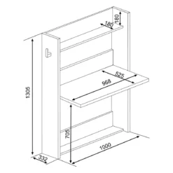 Bureau enfant à paroi en bois blanc - BU9017
