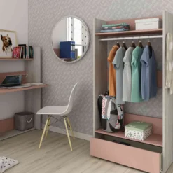 Bureau enfant à paroi en bois grisé - BU9018