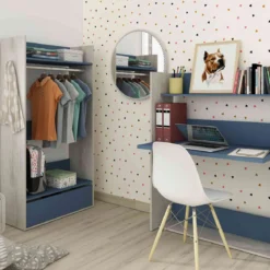 Bureau enfant à paroi en bois grisé - BU9018