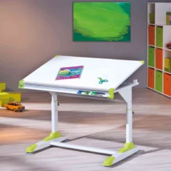 Bureau enfant à plan inclinable en bois blanc - BU12061