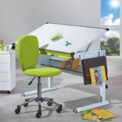 Bureau enfant à plan inclinable en bois blanc - BU12062
