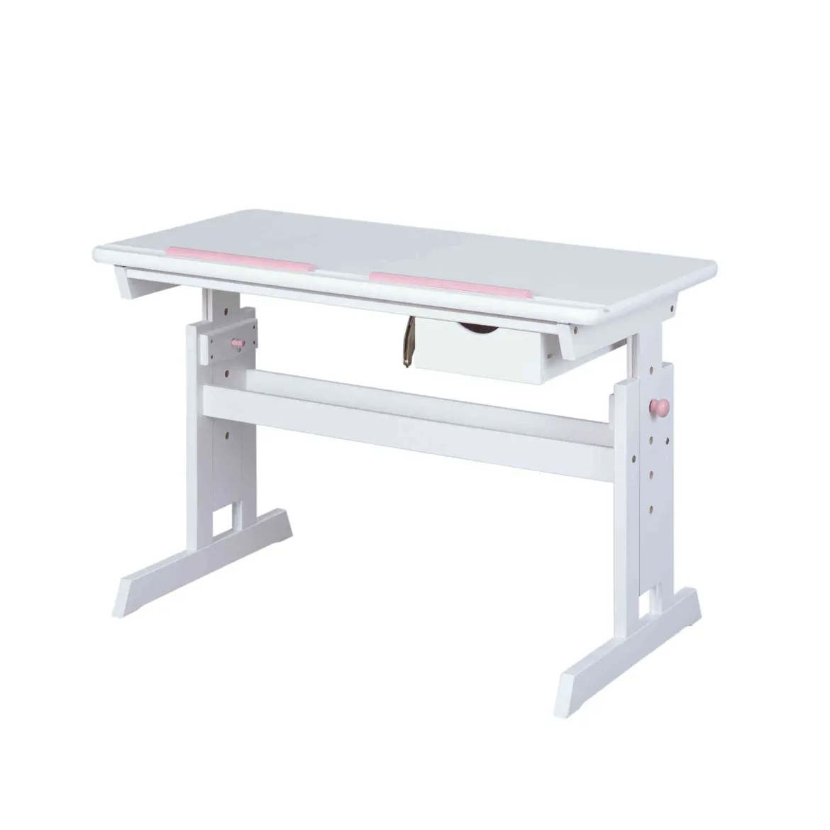 Bureau enfant évolutif à plan inclinable + tiroir en bois blanc - BU12065