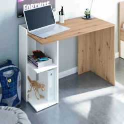 Bureau réversible en bois avec rangement