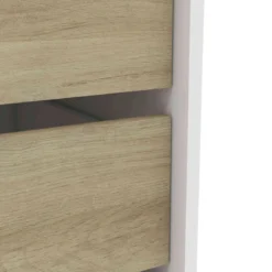 Bureau 3 tiroirs en bois blanc et chêne kronberg - BU152