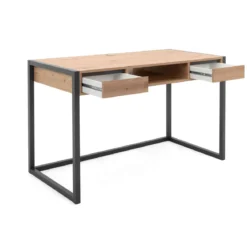 Bureau 2 tiroirs en bois imitation chêne - BU7109