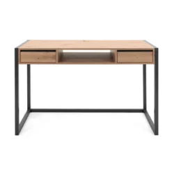 Bureau 2 tiroirs en bois imitation chêne - BU7109