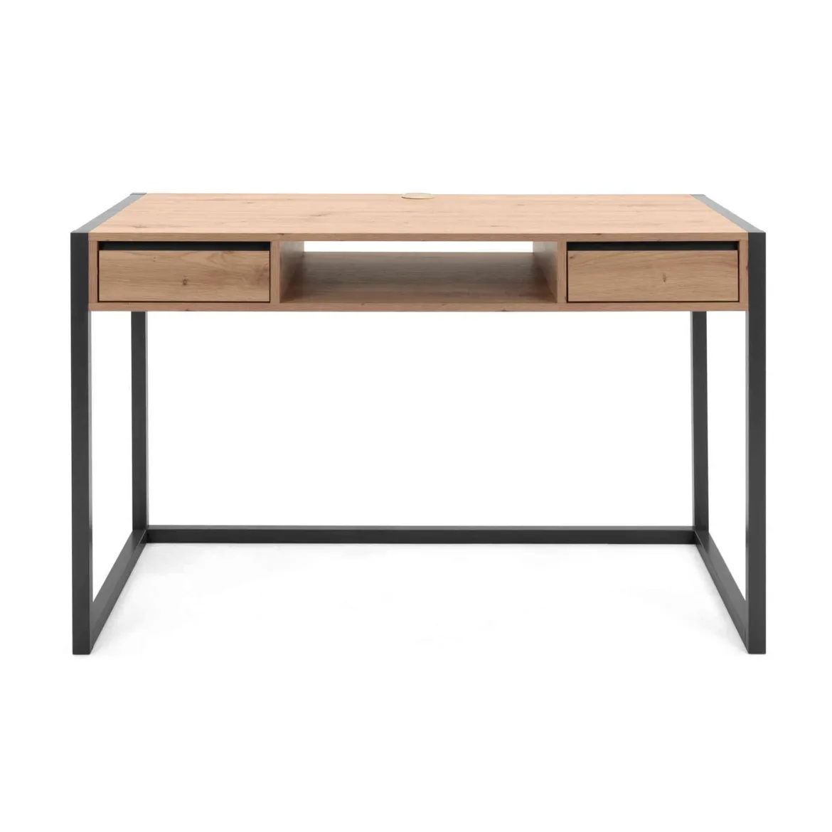 Bureau 2 tiroirs en bois imitation chêne - BU7109