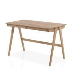 Bureau 2 tiroirs en bois massif chêne clair - BU16008
