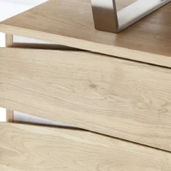 Bureau 3 tiroirs en bois massif chêne clair - BU16011