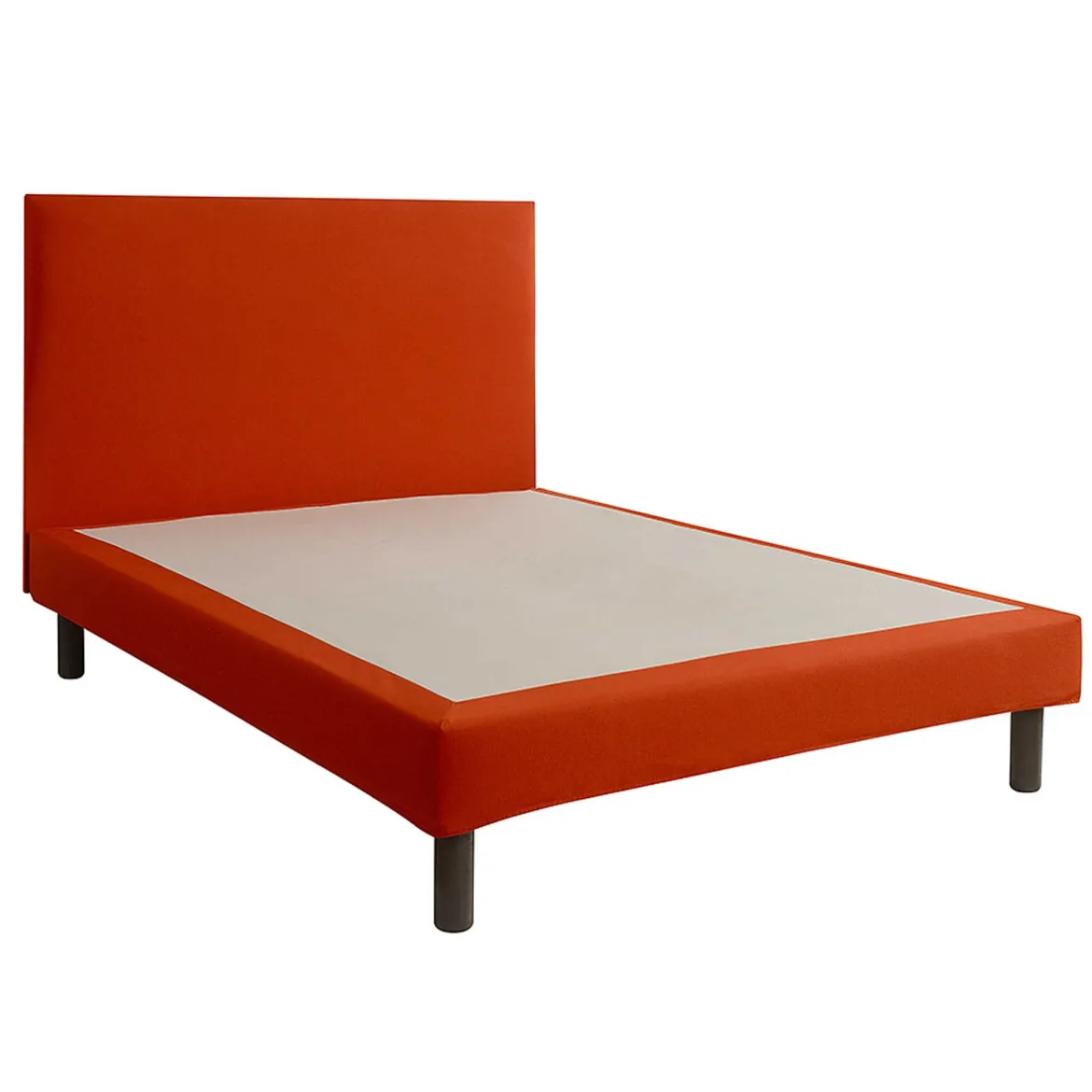 Cache-sommier intégral 100% coton terracotta