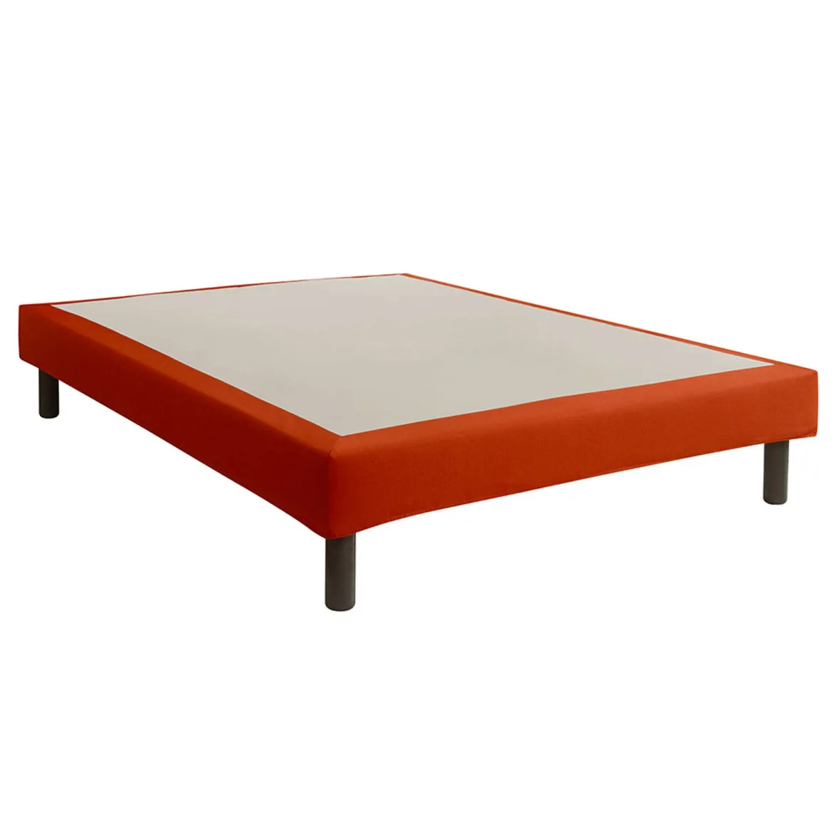 Cache-sommier intégral 100% coton terracotta