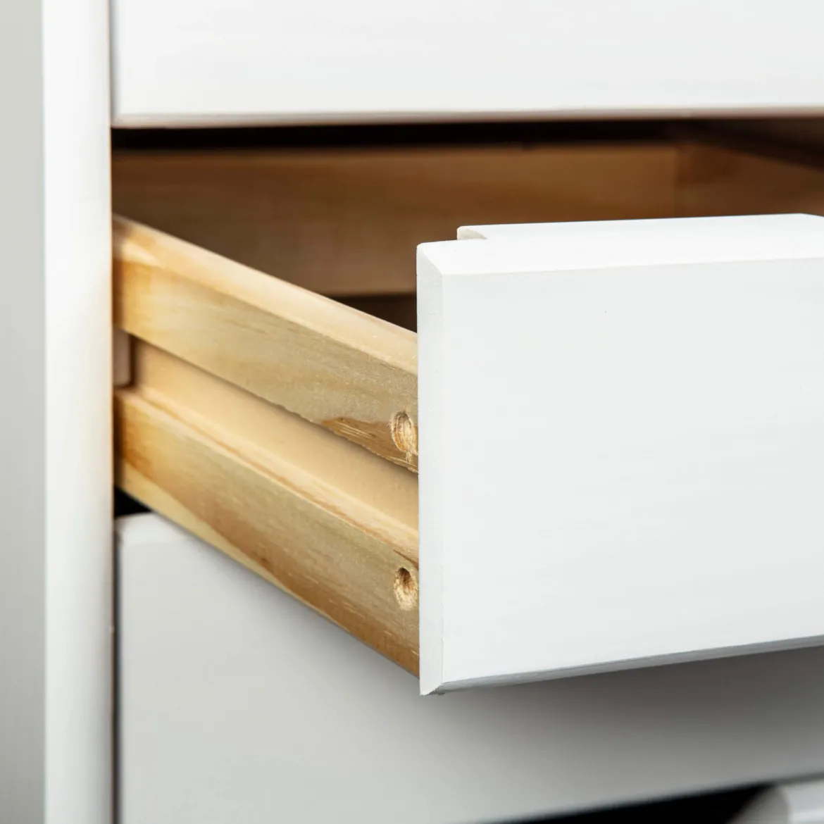 Caisson 6 tiroirs pin massif vernis blanc