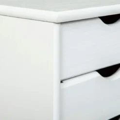 Caisson 6 tiroirs pin massif vernis blanc