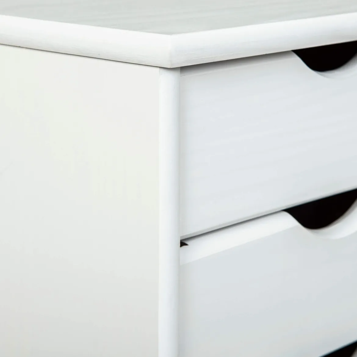 Caisson 6 tiroirs pin massif vernis blanc