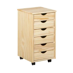 Caisson 6 tiroirs pin massif vernis naturel