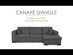 Canapé convertible d'angle droit 4 places en tissu - CA00003