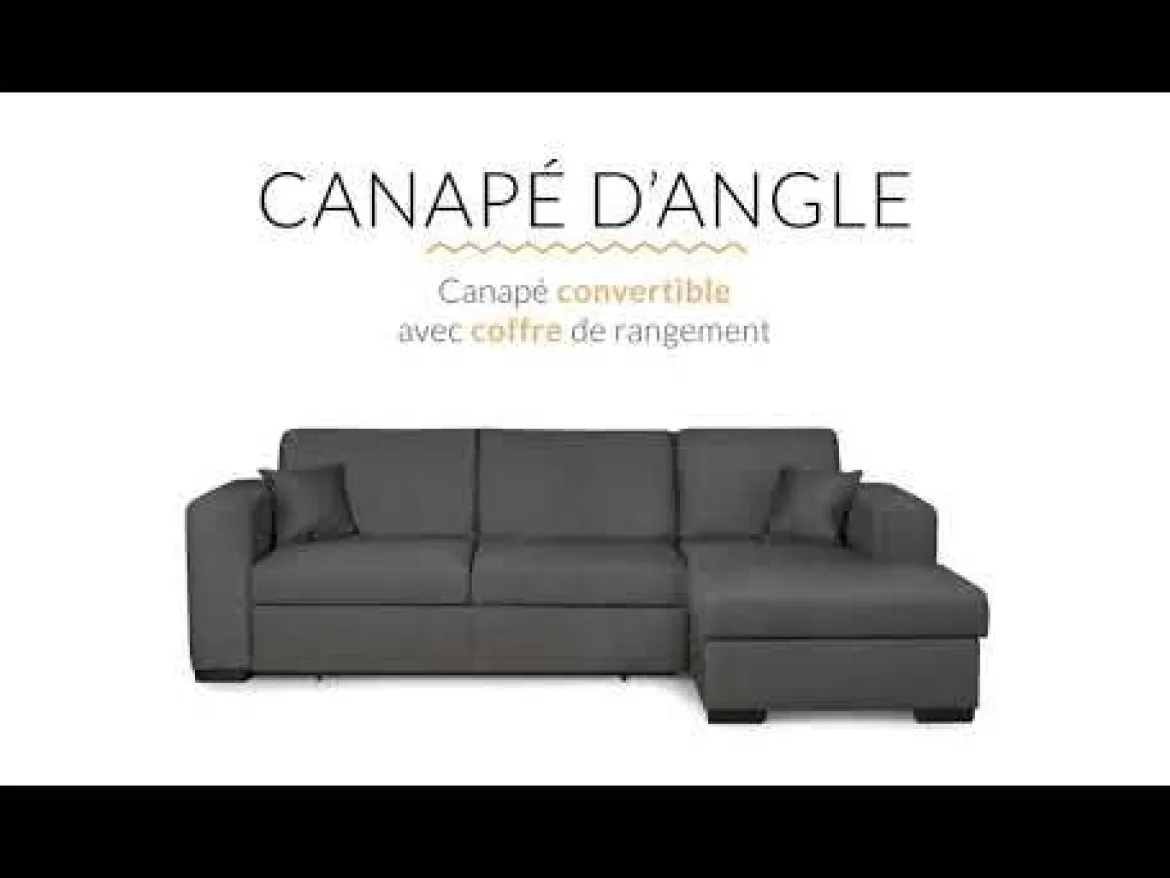 Canapé convertible d'angle droit 4 places en tissu - CA00003