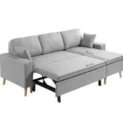 Canapé convertible d'angle scandinave 3 places en tissu - CA00002
