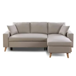 Canapé convertible d'angle scandinave 3 places en tissu - CA00002