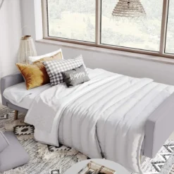 Canapé convertible droit scandinave 3 places en tissu - CA00001