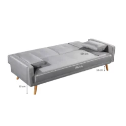 Canapé convertible droit scandinave 3 places en tissu - CA00001
