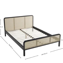 Chambre lit cannage avec commode ANNA