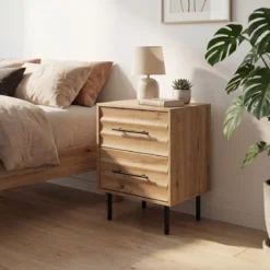 Chevet bois et métal avec tiroirs design