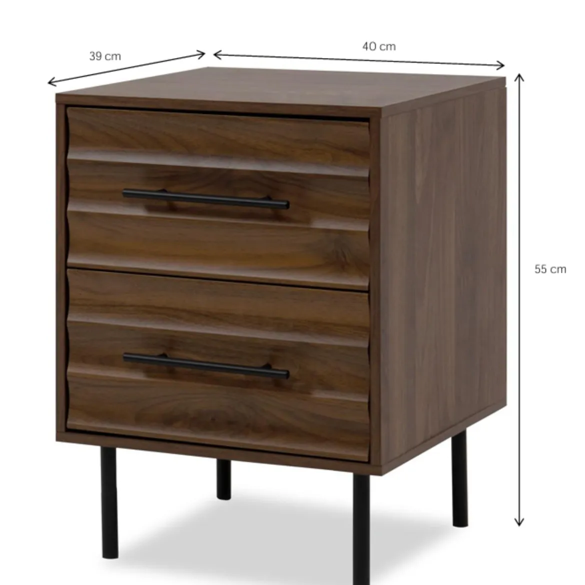 Chevet bois et métal avec tiroirs design