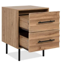 Chevet bois et métal avec tiroirs design