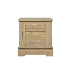 Chevet en bois clair 1 porte avec imitation châtaignier - CH5067