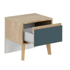 Chevet 1 tiroir en bois imitation chêne clair - CH5046