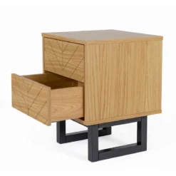 Chevet 2 tiroirs en bois imitation chêne - CH0022