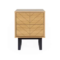 Chevet 2 tiroirs en bois imitation chêne - CH0022