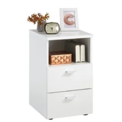 Chevet 2 tiroirs + 1 niche en bois - CH13024