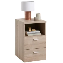 Chevet 2 tiroirs + 1 niche en bois - CH13024