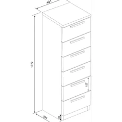 Chiffonnier 6 tiroirs en bois - CF9059